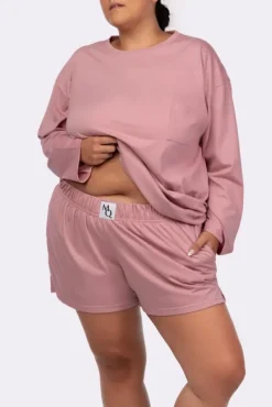 Bladoróżowa Piżama z szortami LEKREZI