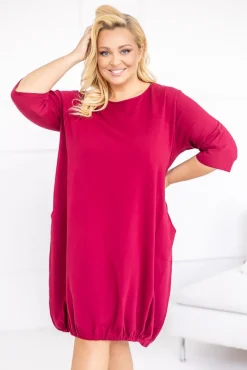 Bordowa Sukienka BALIN