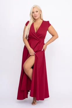 Bordowa Sukienka LOREDANA