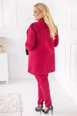 Bordowe Spodnie CINTA