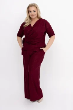 Bordowy Komplet brokatowy ROMA