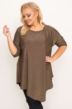 Brązowa Bluzka błyszcząca GENTI