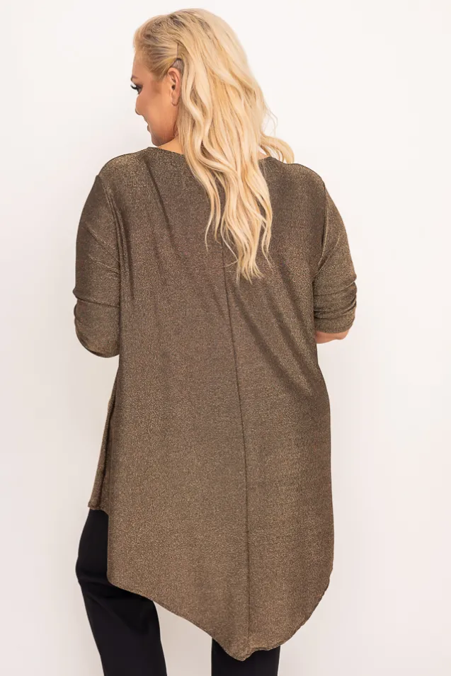 Brązowa Bluzka błyszcząca GENTI