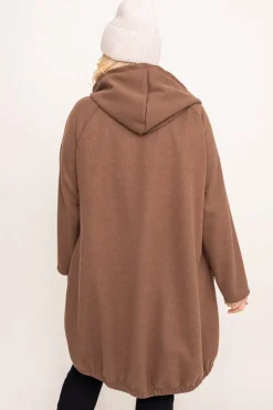 Brązowy Płaszczyk z kapturem HEVEMI
