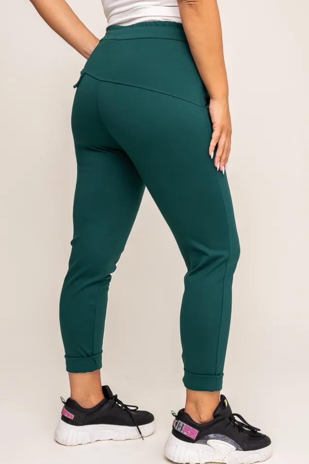 Butelkowozielone Spodnie COMEYO