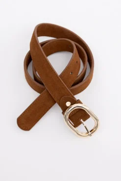 Camelowy Pasek zamszowy CLUZI