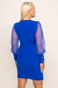 Chabrowa Sukienka z przezroczystymi rękawami GERGIO