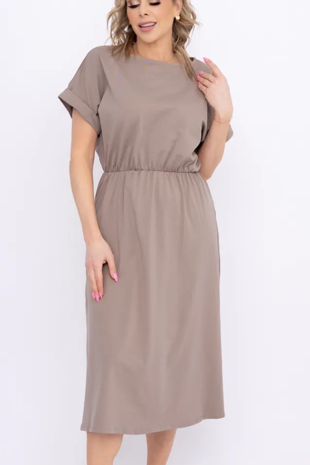 Ciemnobeżowa Sukienka MARISTA