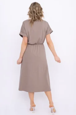 Ciemnobeżowa Sukienka MARISTA