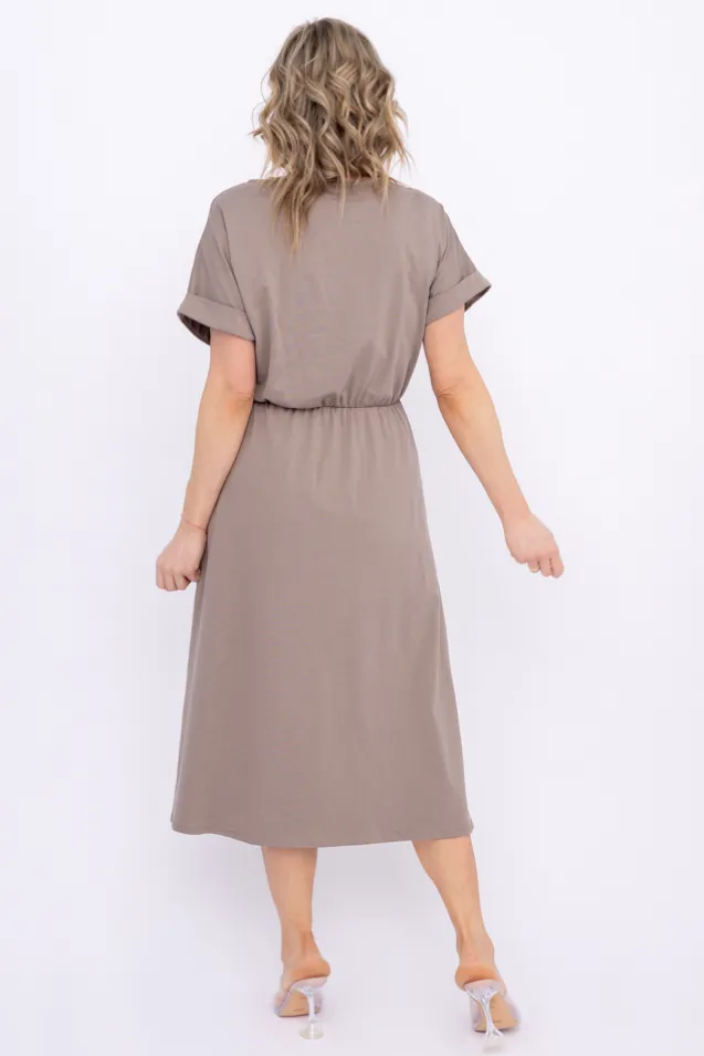 Ciemnobeżowa Sukienka MARISTA
