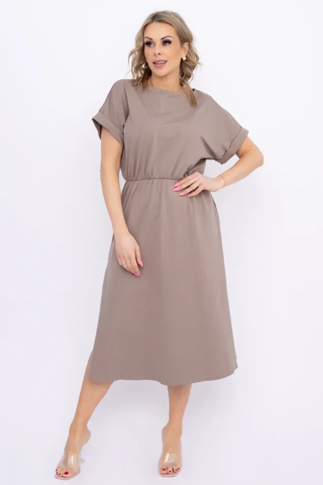 Ciemnobeżowa Sukienka MARISTA