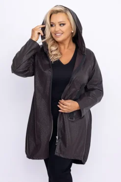 Ciemnobrązowa Kurtka przeciwdeszczowa LIXURO Wzór 3