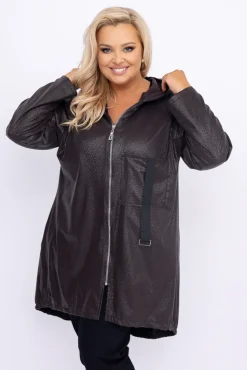 Ciemnobrązowa Kurtka przeciwdeszczowa LIXURO Wzór 3