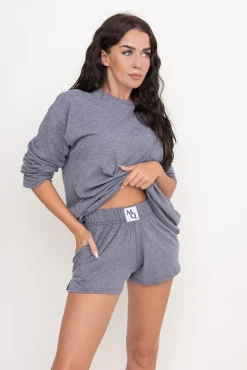 Ciemnoszara Piżama z szortami LEKREZI