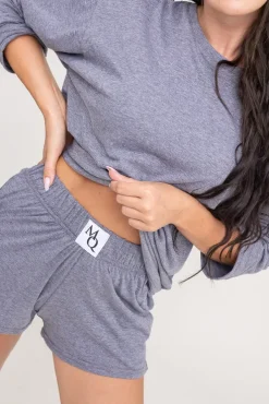 Ciemnoszara Piżama z szortami LEKREZI