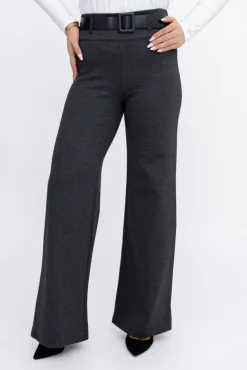 Ciemnoszare Spodnie z paskiem TRIMI