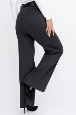 Ciemnoszare Spodnie z paskiem TRIMI