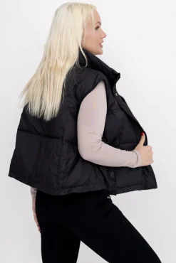 Czarna Kamizelka ocieplana BISHIO