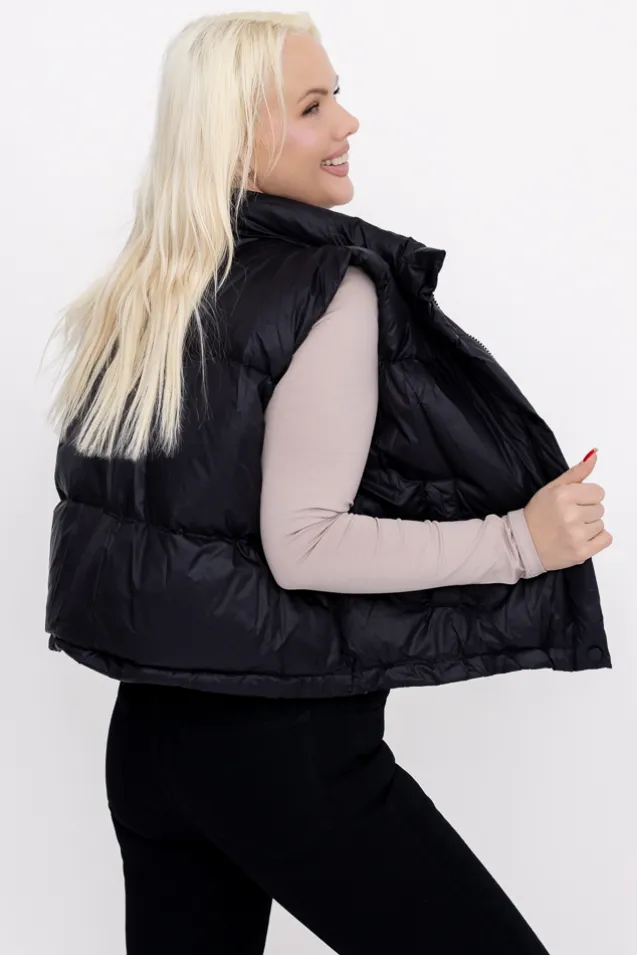 Czarna Kamizelka ocieplana ALERVI