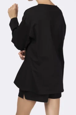 Czarna Piżama z szortami LEKREZI