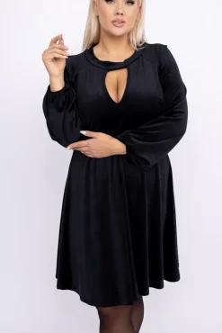 Czarna Sukienka welurowa NELMI
