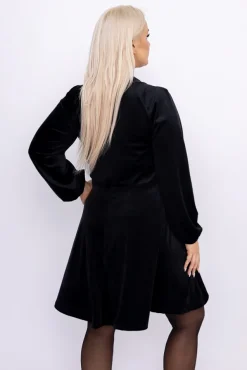 Czarna Sukienka welurowa NELMI