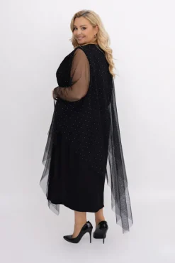 Czarna Sukienka z siateczką BASTORIA Wzór 1