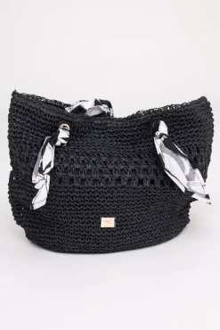 Czarna Torebka pleciona SHELI
