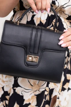 Czarna Torebka typu kuferek LEGUI