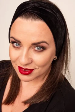 Czarna Welurowa Opaska na włosy MAGNETIC