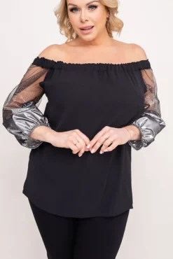 Czarno-Srebrna Bluzka LAURES