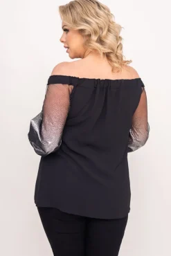 Czarno-Srebrna Bluzka LAURES