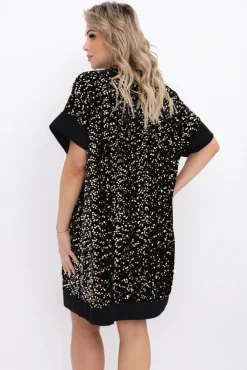 Czarno-złota Sukienka z cekinami SIMENO