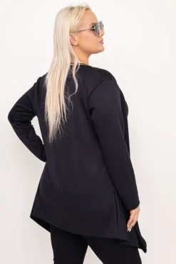 Czarno-złoty Kardigan asymetryczny KERMI