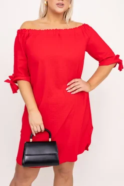 Czerwona Sukienka błyszcząca VALENCIA