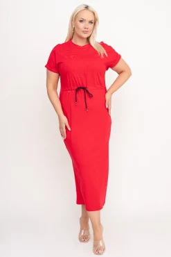 Czerwona Sukienka dresowa GALENY