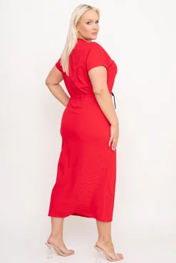 Czerwona Sukienka dresowa GALENY