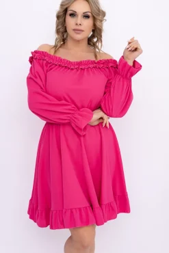Fuksjowa Sukienka z falbanką MADELINA
