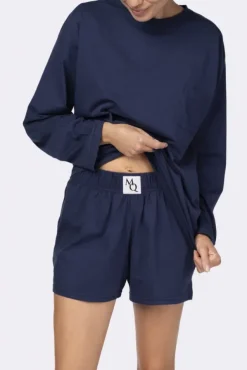 Granatowa Piżama z szortami LEKREZI