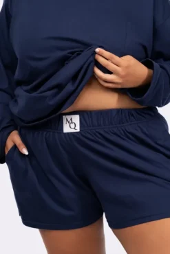 Granatowa Piżama z szortami LEKREZI