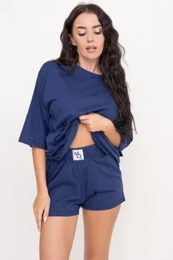 Granatowa Piżama z szortami PURENA