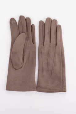 Kawowe rękawiczki zamszowe VAYARI
