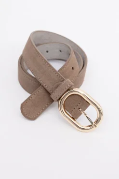 Kawowy Pasek zamszowy CLUZI