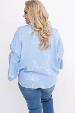 Koszula z falbanami na rękawach HERIEN Wzór 3