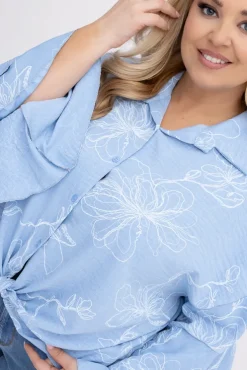 Koszula z falbanami na rękawach HERIEN Wzór 3