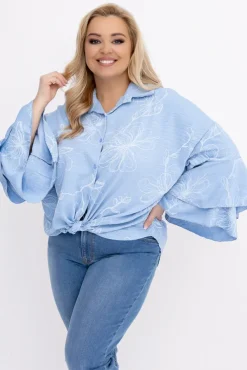 Koszula z falbanami na rękawach HERIEN Wzór 3