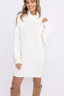 Śmietanowa Tunika sweterkowa MARKOZIA