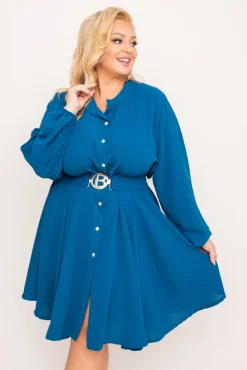 Morska Sukienka koszulowa z paskiem DEPERI