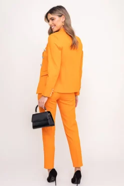 Pomarańczowa Marynarka dwurzędowa TEMIDA