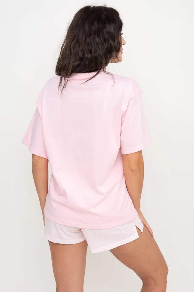 Pudroworóżowa Piżama z szortami JOYIN